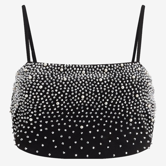 Express Embellished Cropped Cami - Picture 3 of 5